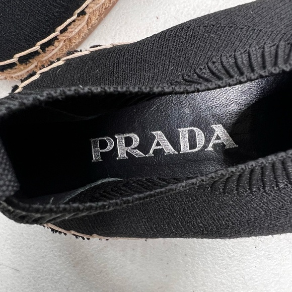 New Prada Calzature Donna Kit  Sock Style Stretchy Black Size 37 Espadrille - Picture 6 of 8
